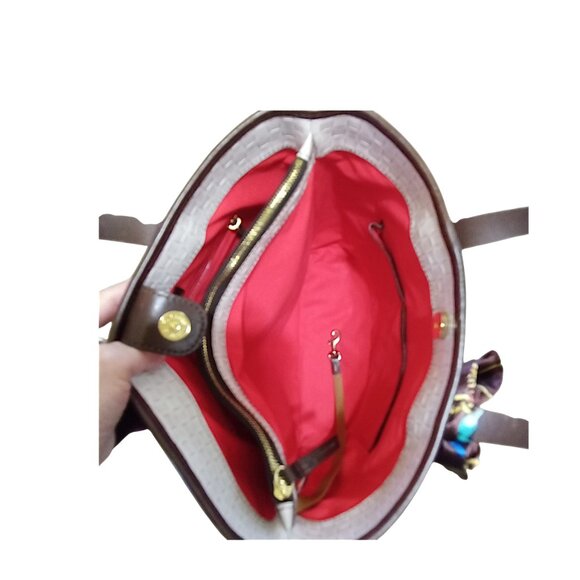 Dooney & Bourke NEW Leather Basket Weave Liliana Shopper Tote & Wristlet EUC - Picture 6 of 14